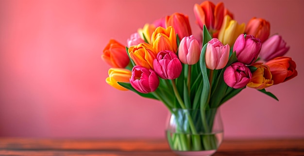 Brillante bouquet floreale di tulipani umore festivo Immagine generata dall'AI