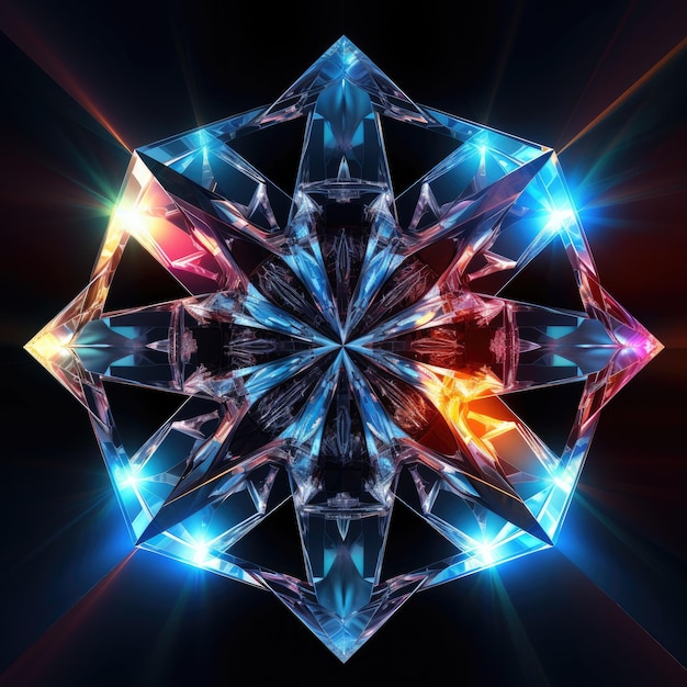 Brillante brillantezza affascinante diamante pietra preziosa astratto frattale disegno geometrico un PhotoRealis