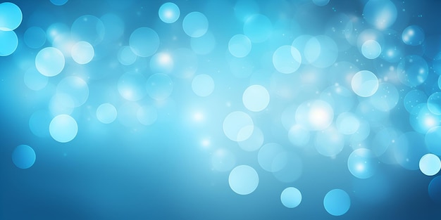 Brillante sfondo bokeh blu sfocato con glitter e luci Striscione natalizio incandescente per natale, capodanno e altre celebrazioni con luci bokeh e copia spazio AI generativa