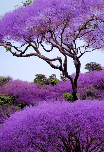 Brillanti toni viola e lilla dei fiori primaverili per decorare i fiori della carta da parati