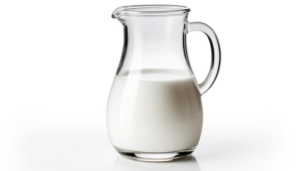 Brocca di latte isolata su sfondo trasparente IA generativa
