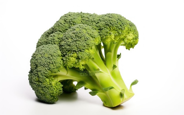 Broccoli freschi isolati su fondo bianco