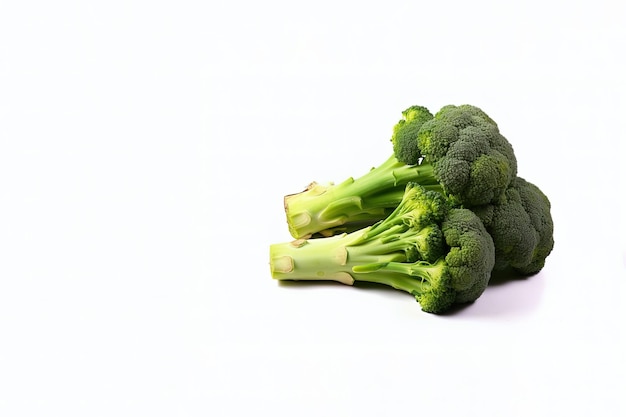 Broccoli freschi isolati su sfondo bianco con spazio di copia