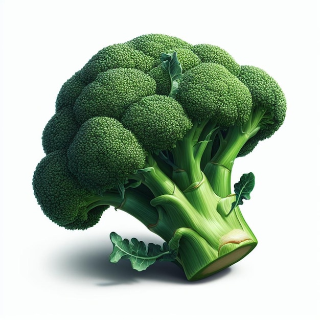 Broccoli freschi su sfondo bianco Ai immagine