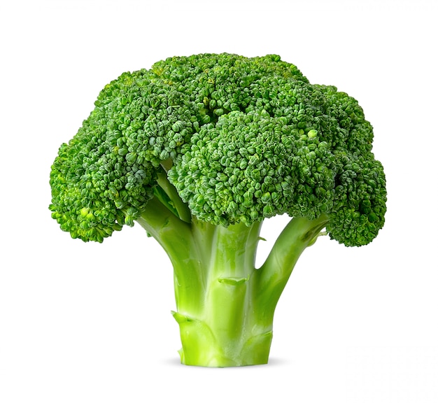 Broccoli isolati su bianco con il percorso di ritaglio