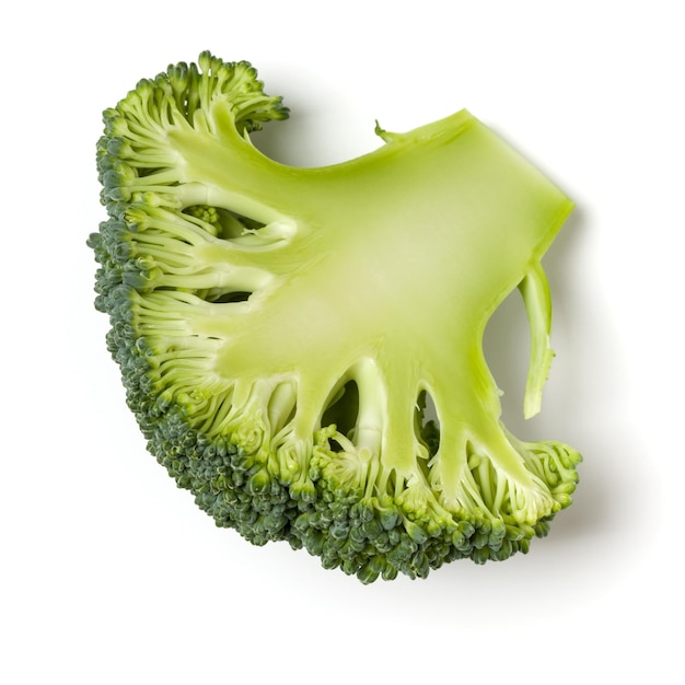 Broccoli isolati su sfondo bianco Vista dall'alto piatto