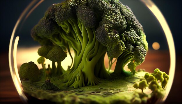 Broccoli scena di rendering 3d