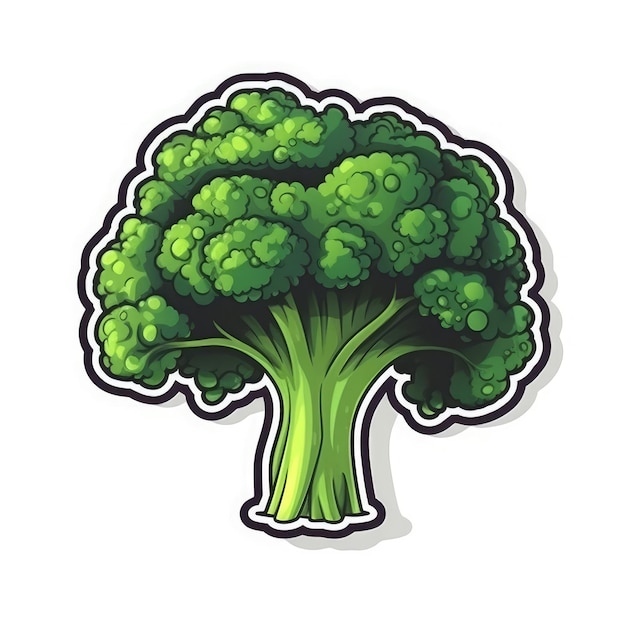 Broccoli sticker isolare ai generato