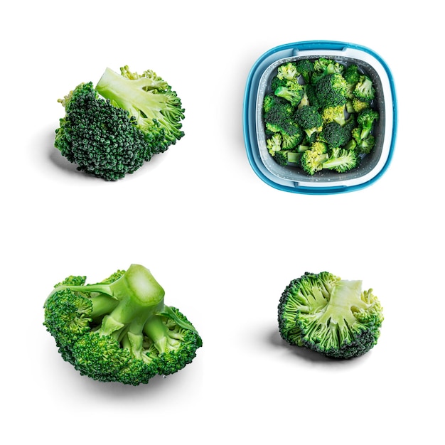 Broccoli su uno sfondo bianco. Foto di alta qualità