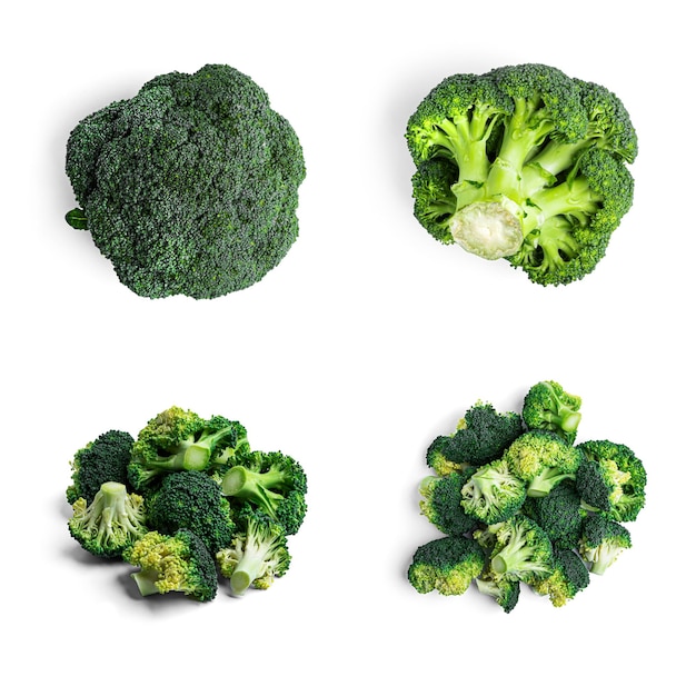 Broccoli su uno sfondo bianco. Foto di alta qualità