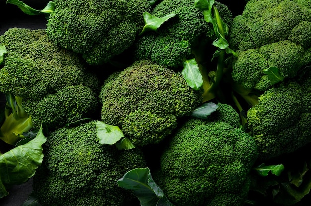 Broccoli verdi freschi Macro foto Vista dall'alto