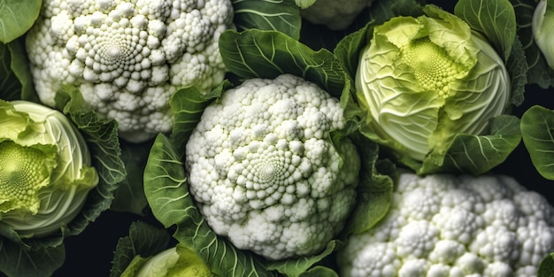Broccoli verdure biologiche copia spazio sfondo sfocato AI generativa