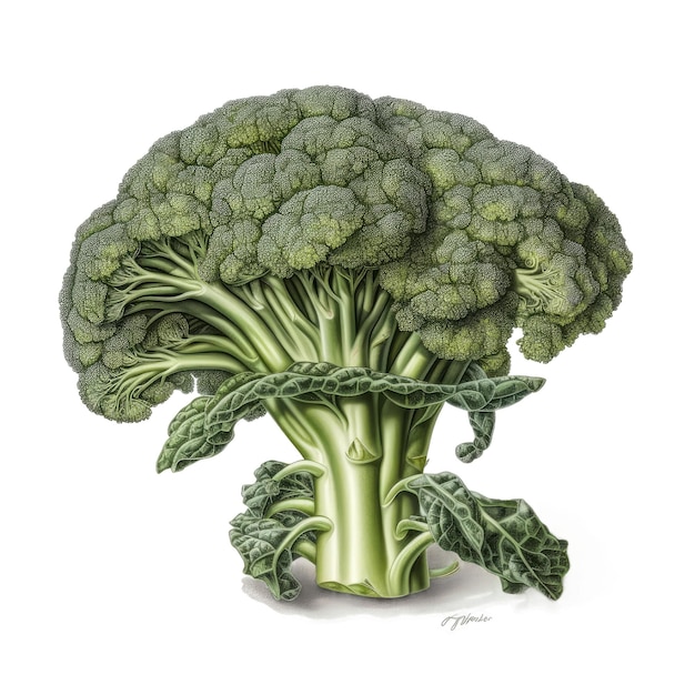 Brocoli trasparente sfondo isolato AI