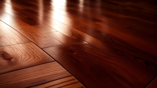 Brown Wooden Floor in Close Up Fotografia generata ai
