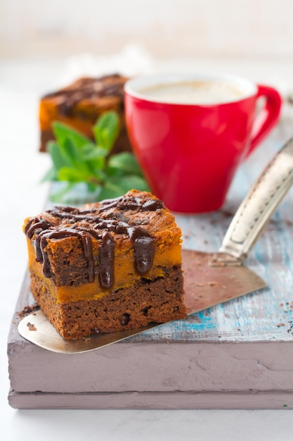 Brownie al cioccolato con zucca