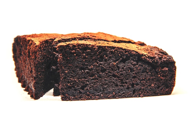 Brownie al cioccolato, fuoco selettivo. cibo e bevande. natura.