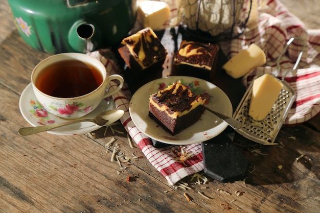 Brownies a fette di cioccolato con formaggio