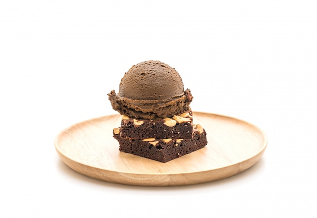 brownies al cioccolato con gelato al cioccolato