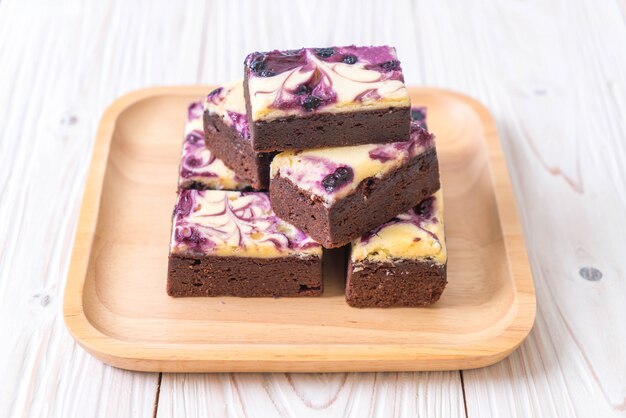 brownies di formaggio ai mirtilli