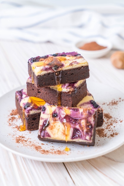 brownies di formaggio ai mirtilli