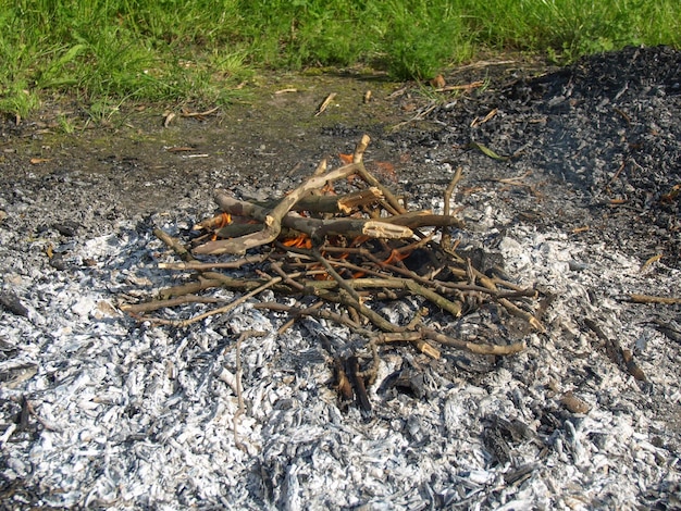 Bruciando ceneri di fuoco