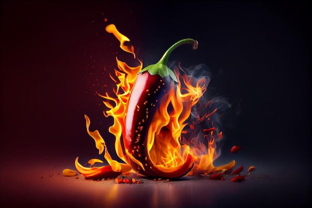 Bruciare il peperoncino sul fuoco ai generativo