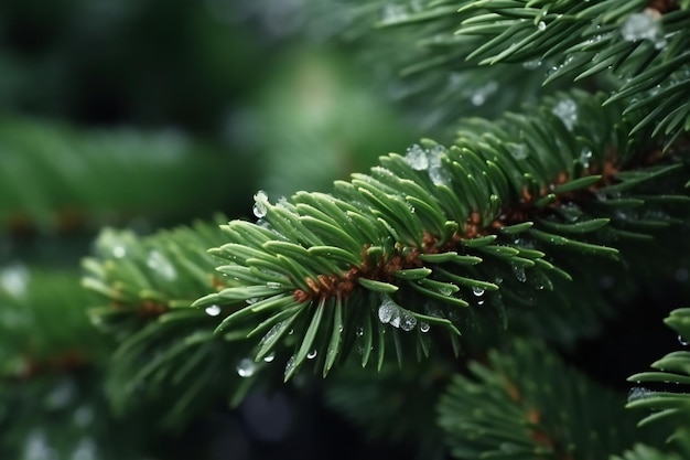 Brunch albero vicino Messa a fuoco superficiale Fluffy abete brunch vicino Carta da parati di Natale