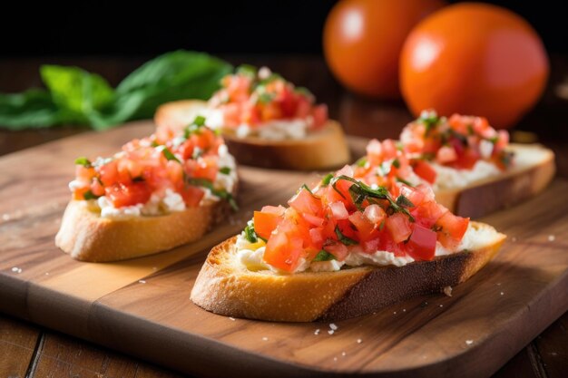 Bruschetta appena tostata con scorza di limone grattugiata finemente