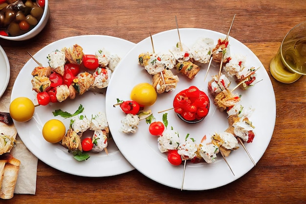 Bruschetta di canape con formaggio baguette e vino di pomodori sul piatto cucina italiana