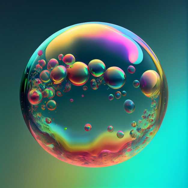 Bubble Abstract 3D Render di bolle colorate