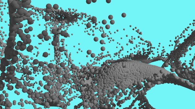 Bubble foam splash with blue screen background 3D Rendering