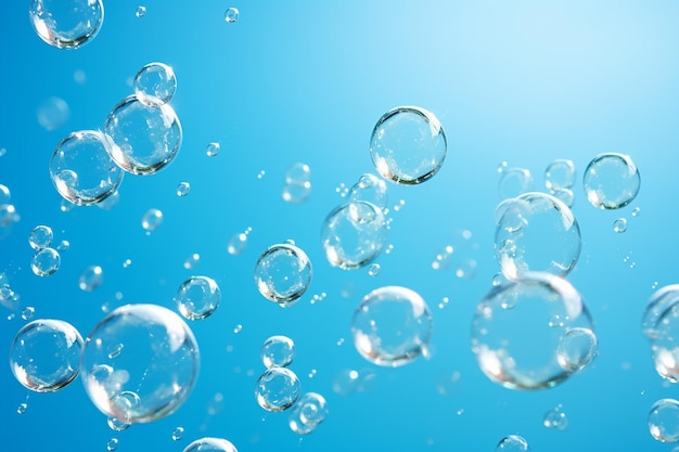Bubble su uno sfondo blu