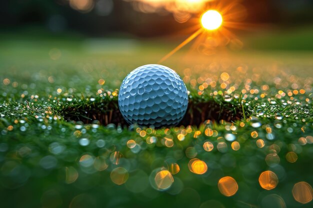 buca da golf e palle sul green