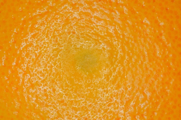 Buccia d'arancia forma sferica closeup piena profondità di campo
