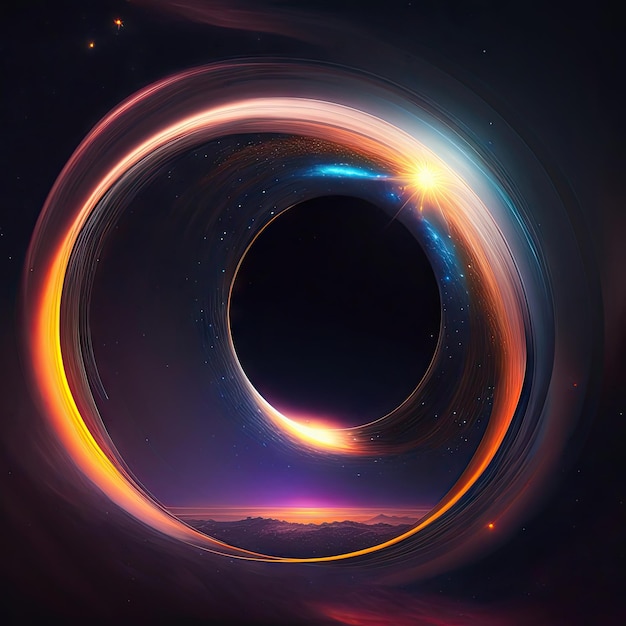 Buco nero carta da parati spazio astratto Universo pieno di stelle opere d'arte digitali