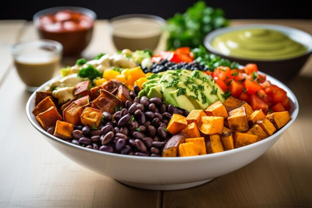 Buddha Bowl di patate dolci e fagioli neri