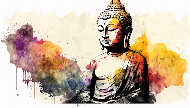 Buddha purnima o illustrazione del giorno vesak Ai generativo