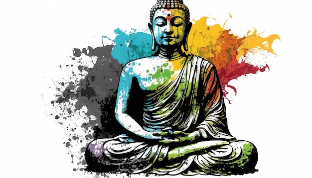 Buddha purnima o illustrazione del giorno vesak Ai generativo