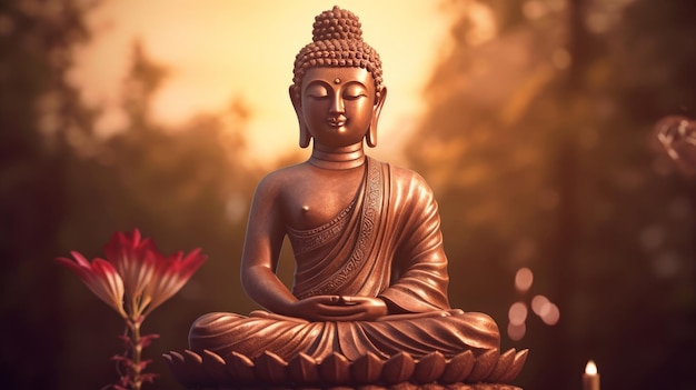 Buddha Purnima vacanza sfondo illustrazione AI GenerativexA