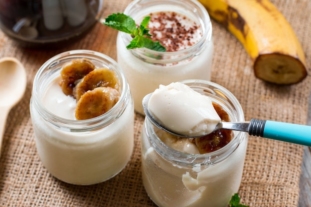 Budino di banana per colazione