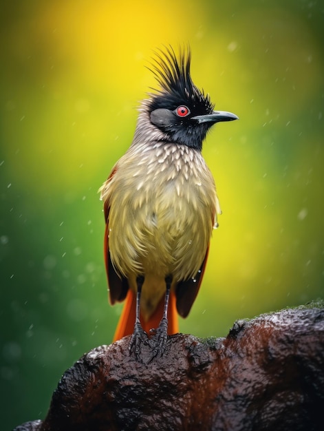 Bulbul nel suo habitat naturale Fotografia della fauna selvatica IA generativa