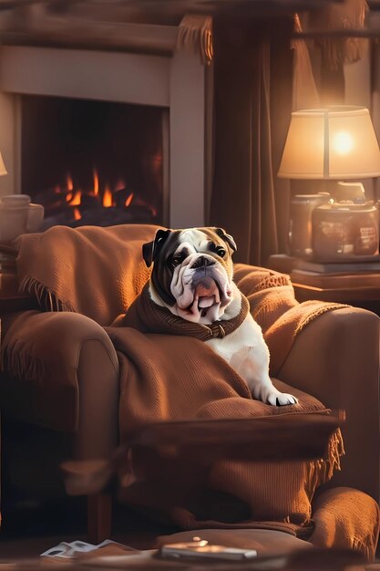 Bulldog Accogliente Relax nell'Invitante Soggiorno