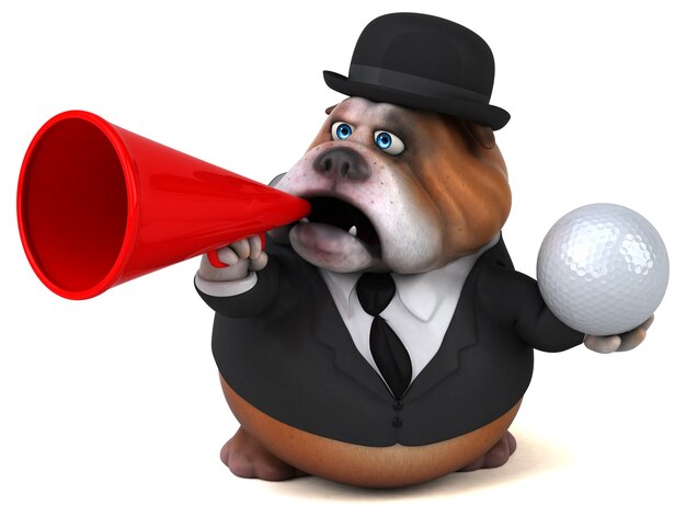 Bulldog divertente - Illustrazione 3D