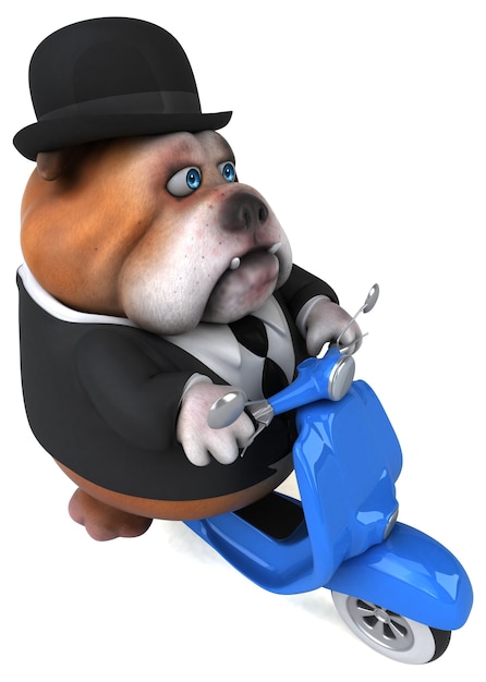 Bulldog divertente - Illustrazione 3D