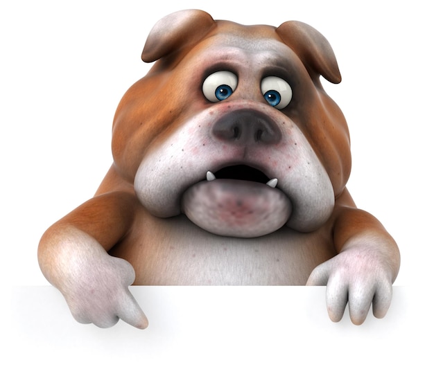 Bulldog divertente - Illustrazione 3D