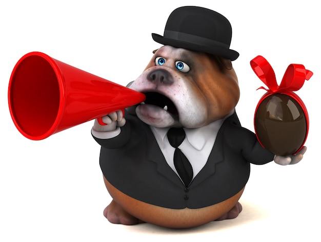 Bulldog divertente - Illustrazione 3D