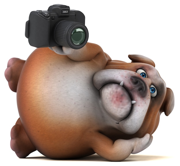 Bulldog divertente - Illustrazione 3D