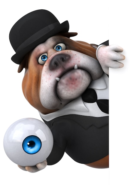 Bulldog divertente - Illustrazione 3D