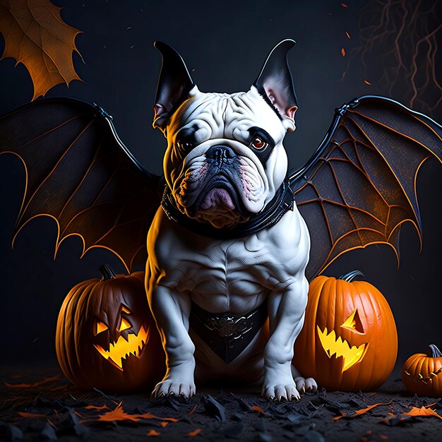 Bulldog francese di Halloween Ai generativo