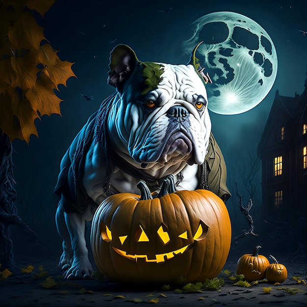 Bulldog francese di Halloween Ai generativo